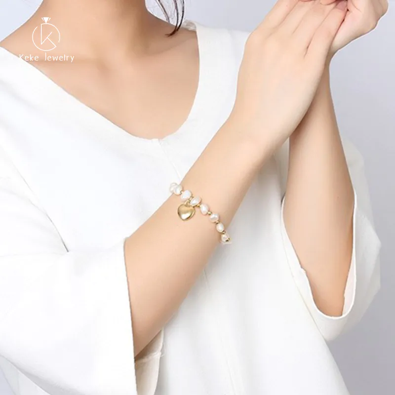 Custom Heart-shaped Pearl Gold Ladies Bracelet Manufacturers BR-329