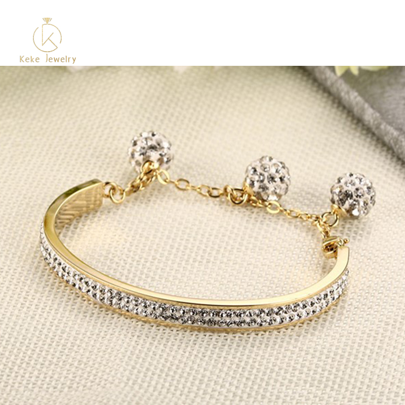 Wholesale Stainless Steel Diamond Small Hanging Ball Female Bracelet BR-223