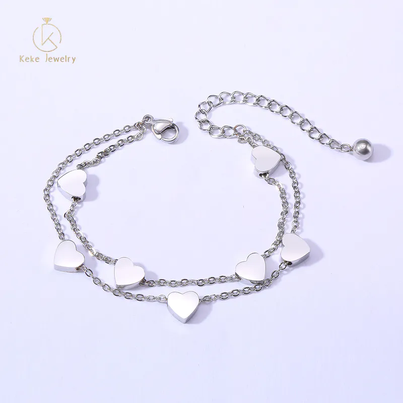 New Peach Heart Double Layer Bangles and Bracelets BR-567R