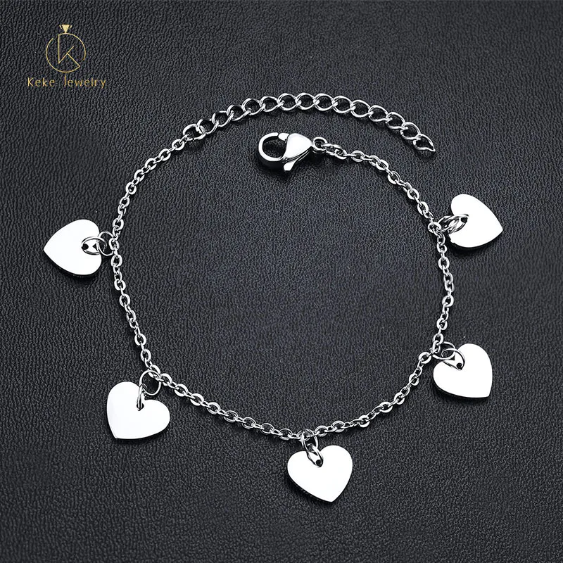 New Bangles Design Stainless Steel Heart-shaped Bracelet Supplies BR-723S