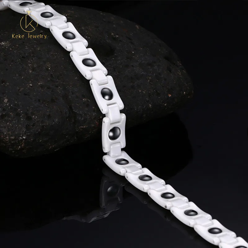 Custom Jewelry Simple Magnetic Ceramic White Lady Bracelets CBRM-006