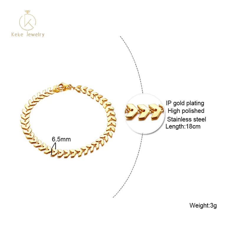 Custom Made New Bracelets Women's Rose Gold Arrow Necklace BR-663
