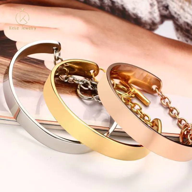 Wholesale gold/steel color 10MM stainless steel ladies bracelet B-131G