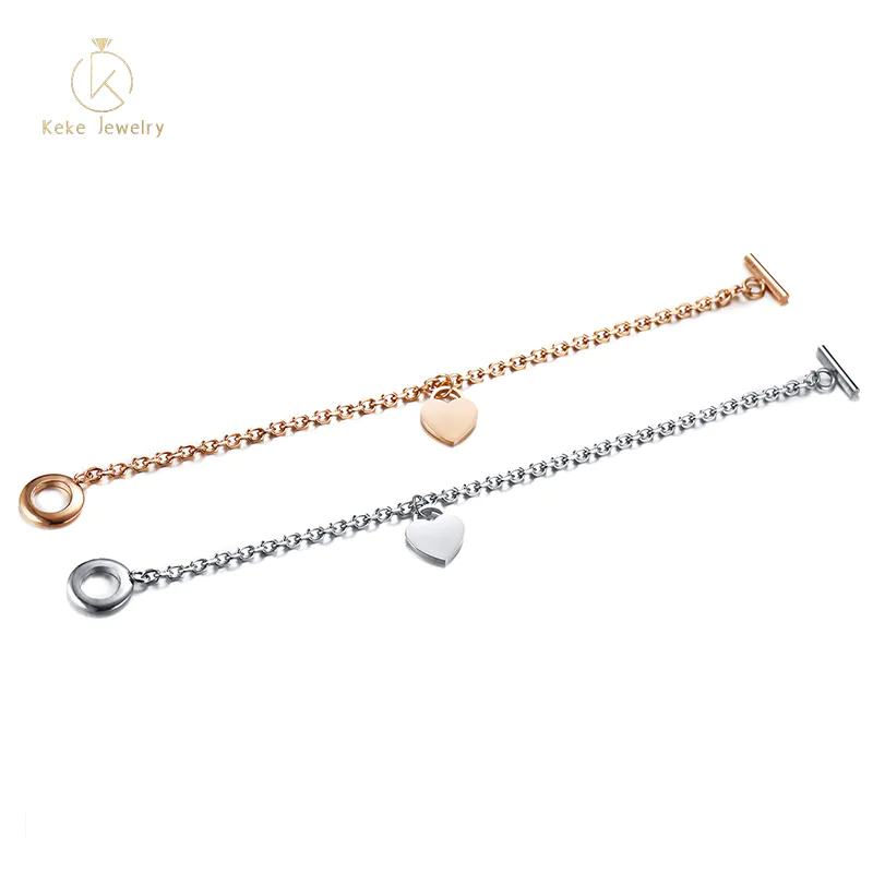 Custom Popular Peach Heart Bracelets Rose Gold Jewelry Maker BR-498