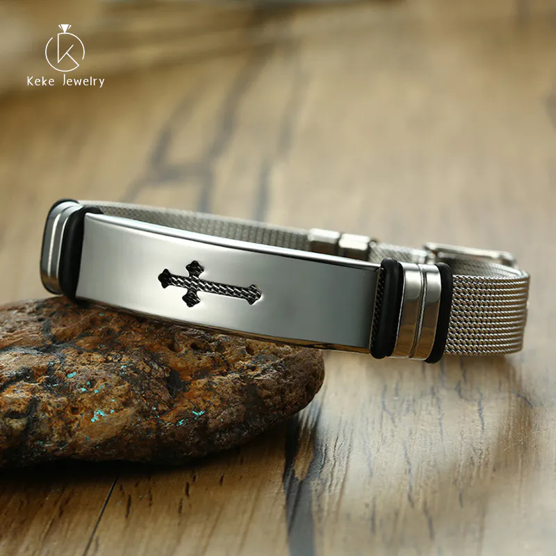 Men's Bracelet with Face Width 12mm Simple Adjustable Bracelet BR-519