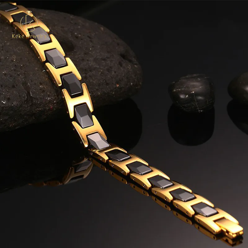 Wholesale Stainless Steel & Ceramic Gold Trend Bracelet Jewelry sbrm-091