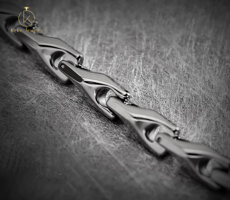 Wholesale men's tungsten steel bracelet carving custom LOGO KYL-TGB002