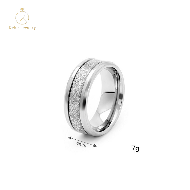 Manufacture 8mm 316l unique  Stainless Steel rings Wedding Band in China ZM-275