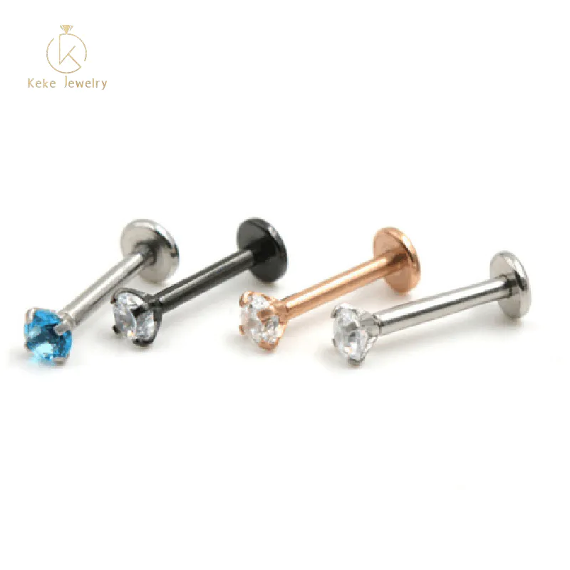 Stainless Steel Piercing Jewelry Inlaid Diamond Lip Studs Unisex