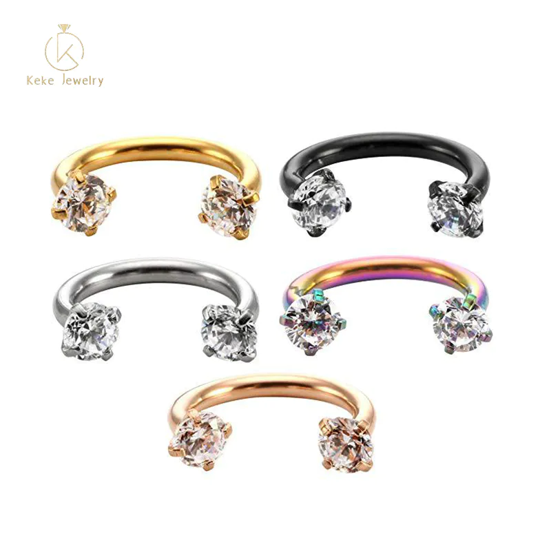 Multicolor Golden Masonry Stainless Steel Nose Ring Piercing Jewelry 3