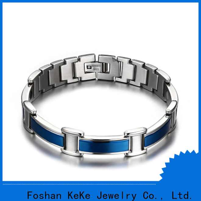 Custom silver curb bracelet factory for lady