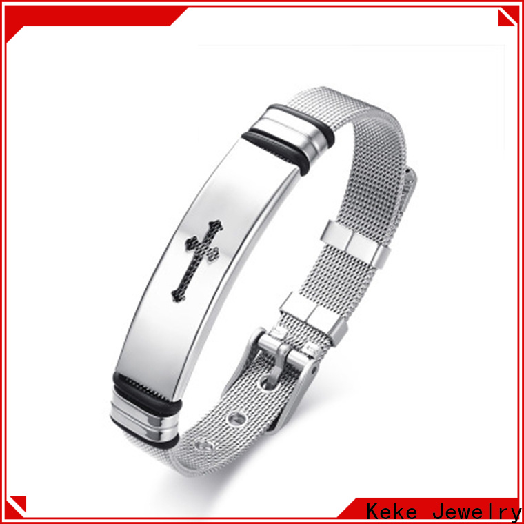 Top woven silver bracelet supply for men