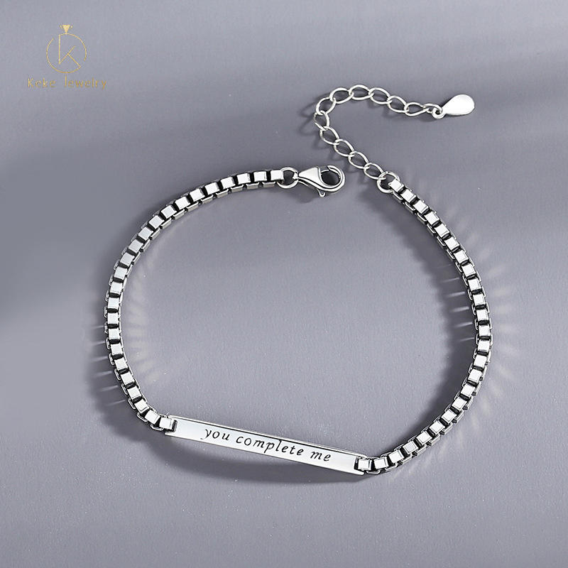 S925 sterling silver bracelet can be customized logo personality design bracelet creative jewelry B2013