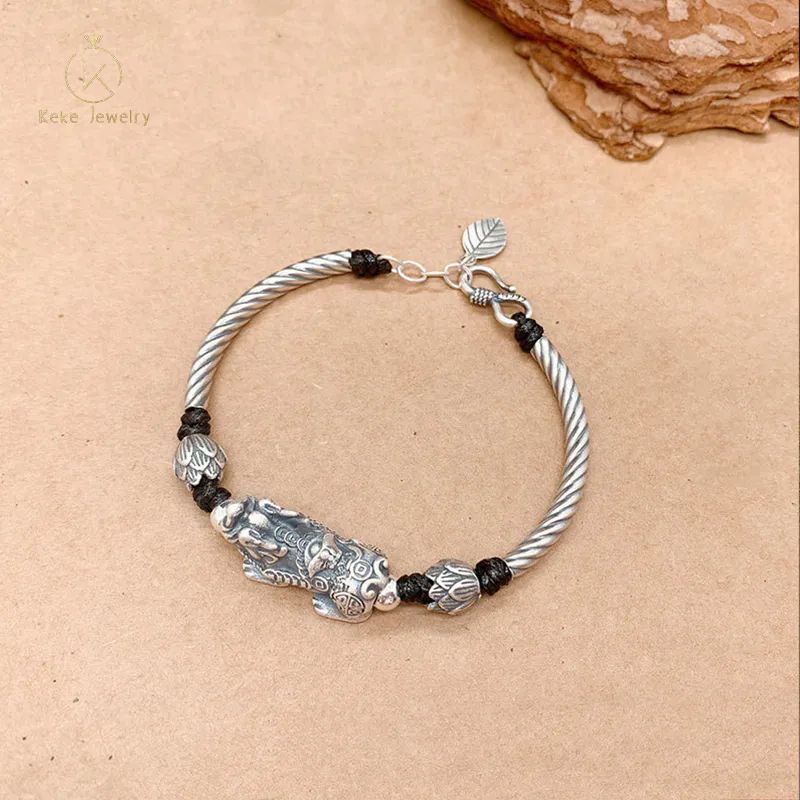 999 Silver Pixiu Bracelets Men's Amulet Bracelets Jewelry