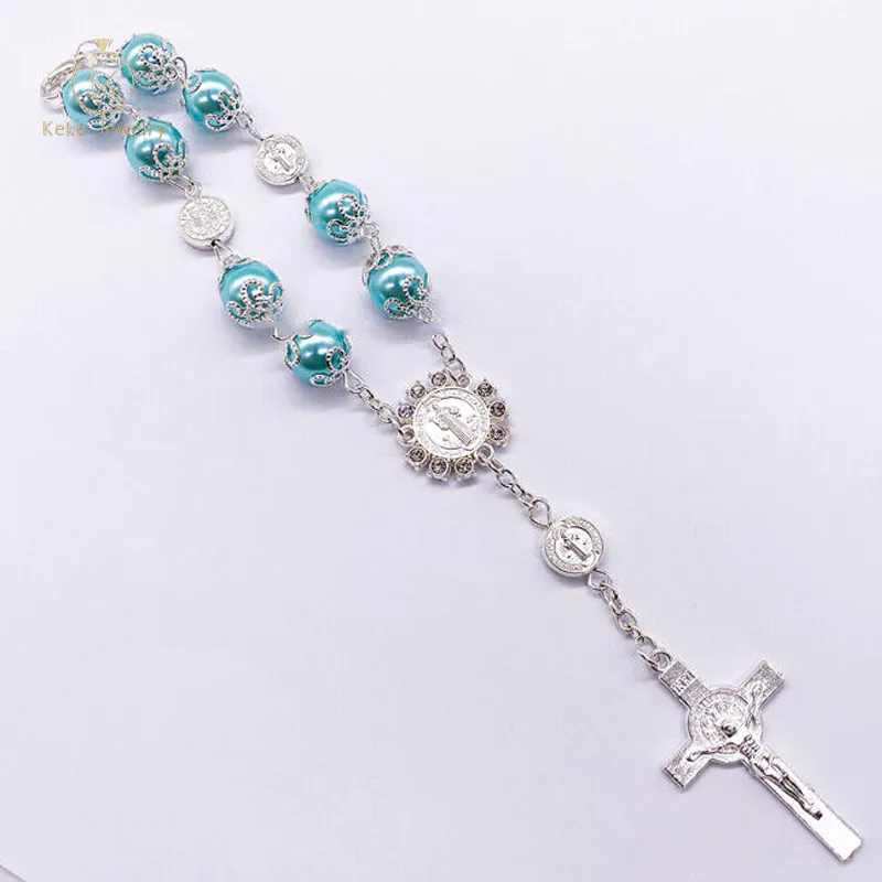 fashion christian jewelry, unisex Christian rosary cross pendant bracelet CBB011