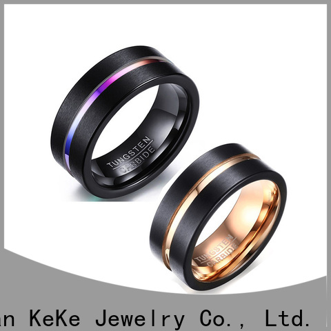 Keke Jewelry Latest black tungsten carbide rings manufacturers for men