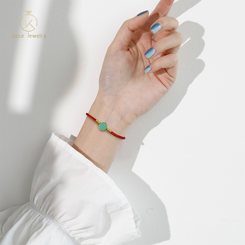 Twelve Zodiac Signs Birth Year Red Cord Bracelet Clasp Titanium Steel  Connector with Resin Link Clasp 004