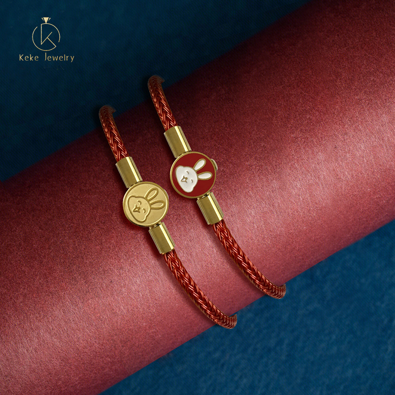 Titanium Steel Rabbit Red Cord Bracelet Clasp Connector DIY Necklace  Buckle Bracelet Link Clasp 005