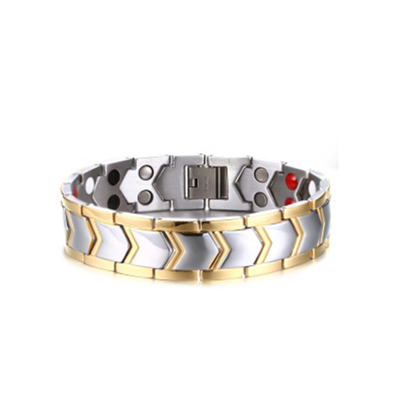 AliExpress Cross-border Titanium Steel Double-row Magnet Bracelet Men's Bracelet For Friends TBRM-030