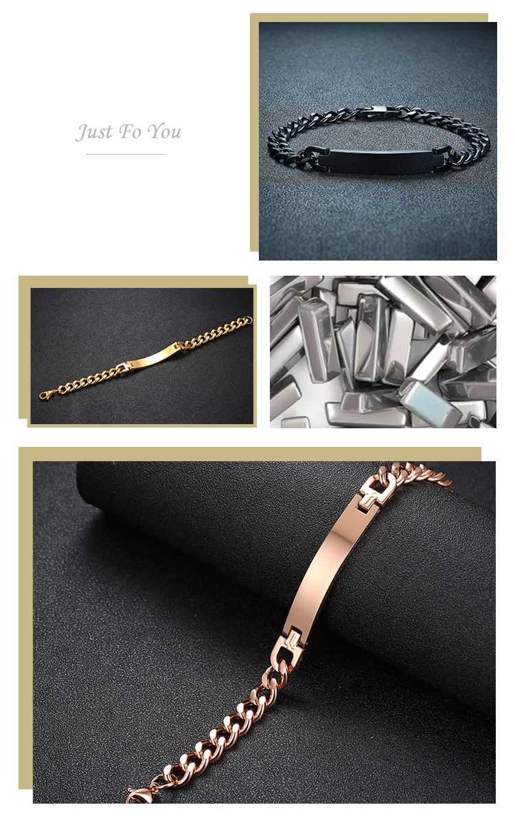 product-Korean fashion titanium steel mens bracelet, electroplated golden curved brand bracelet, fas