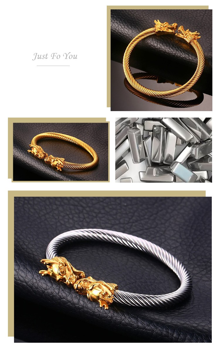 product-KeKe-Titanium steel bracelet screw stainless steel Via faucet open bracelet Punk mens metal 