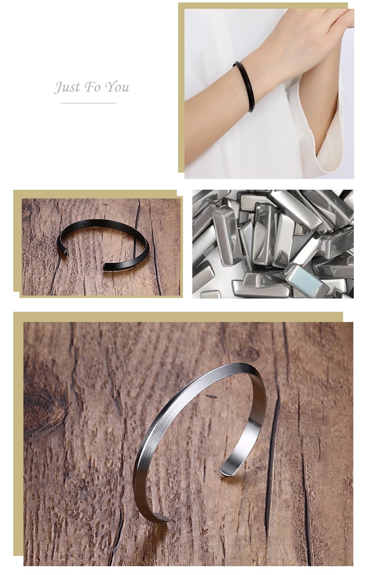 product-KeKe-Antique open bracelet gold-plated smooth titanium steel couple bracelet simple atmosphe