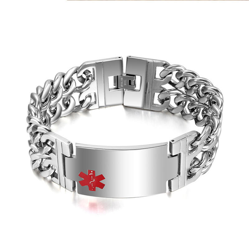 Titanium steel jewelry men's bracelet medical logo bracelet BR-101