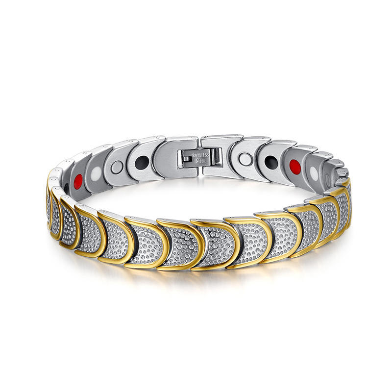 Titanium Steel Between Gold Magnet Bracelet Men's Jewelry Bracelet SBRM-019