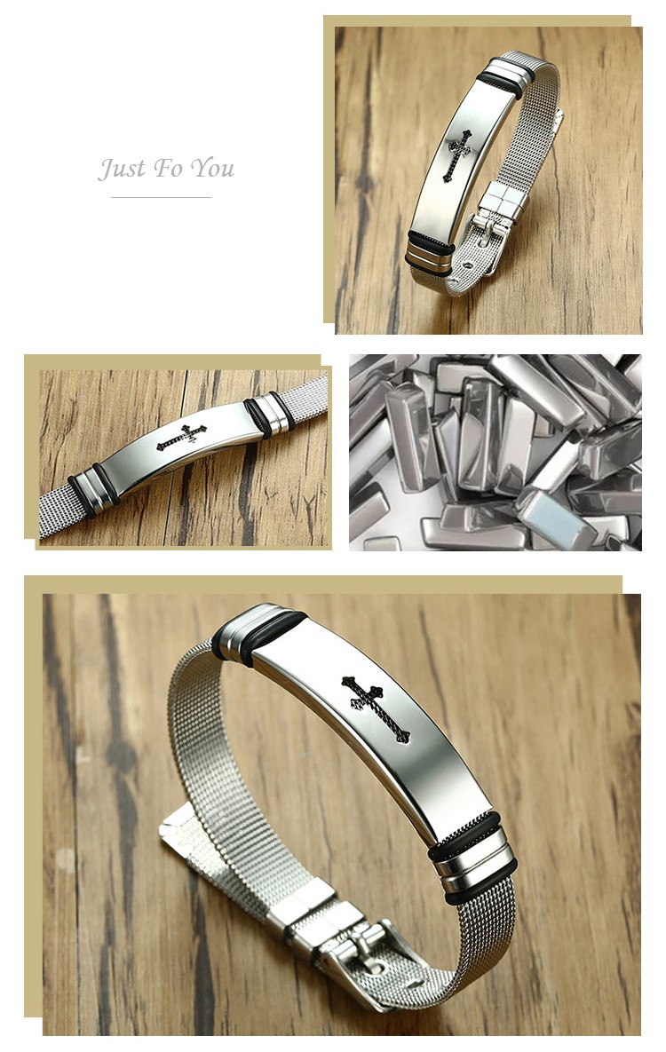 Top woven silver bracelet supply for men