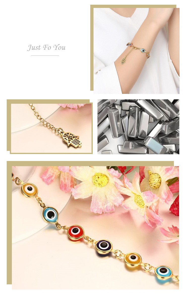 product-Wholesale 2020 New Design 8mm stainless steel colorful glass beads gold bracelet 326-KeKe-im
