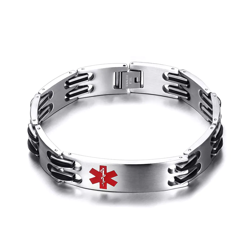 Personalized Bracelets Design Stainless Steel Medical Logo Bracelet BR-141