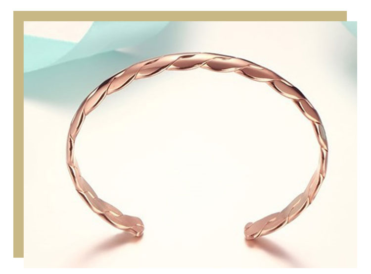 product-KeKe-Spot wholesale Japanese and Korean titanium steel twist open rose gold ladies bracelet 