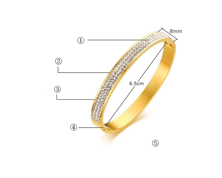product-KeKe-Chinese Manufacturer Wholesale Fashion Design Titanium Steel Gold Diamond Womens Bangle