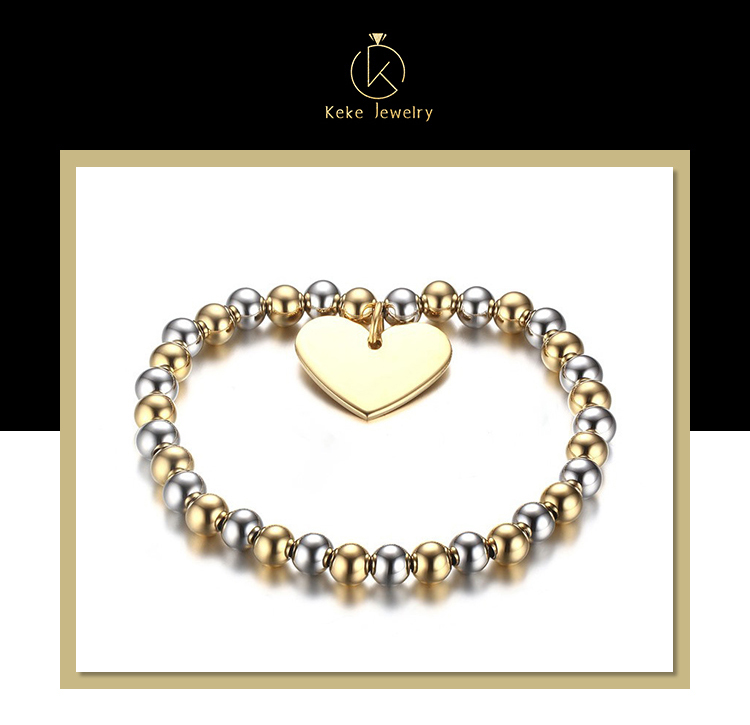product-KeKe-Wholesale High Quality 21CM stainless steel heart-shaped diamond ladies bracelet BR-086