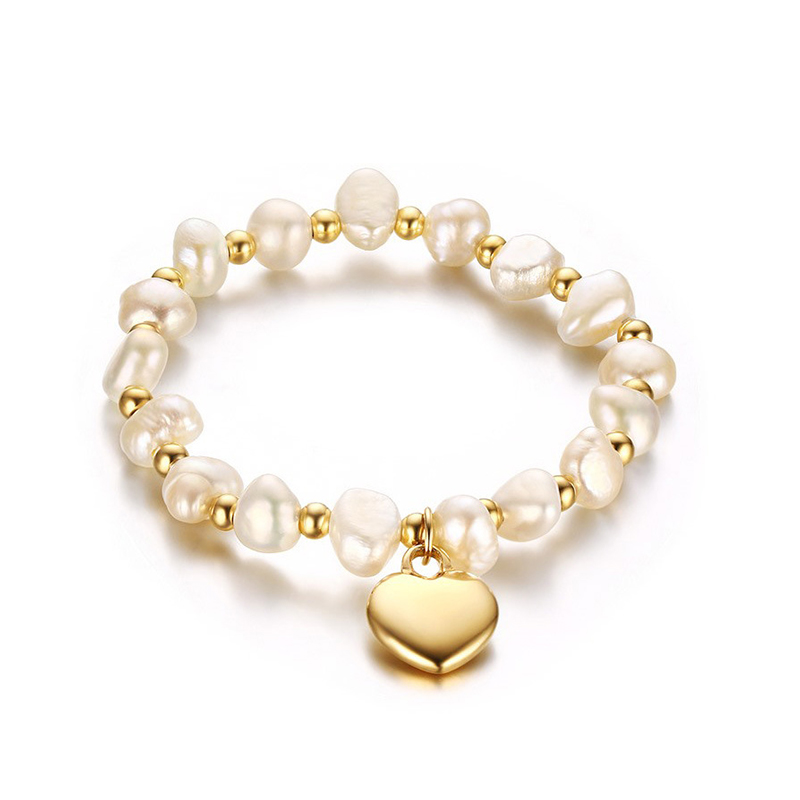 Custom Heart-shaped Pearl Gold Ladies Bracelet Manufacturers