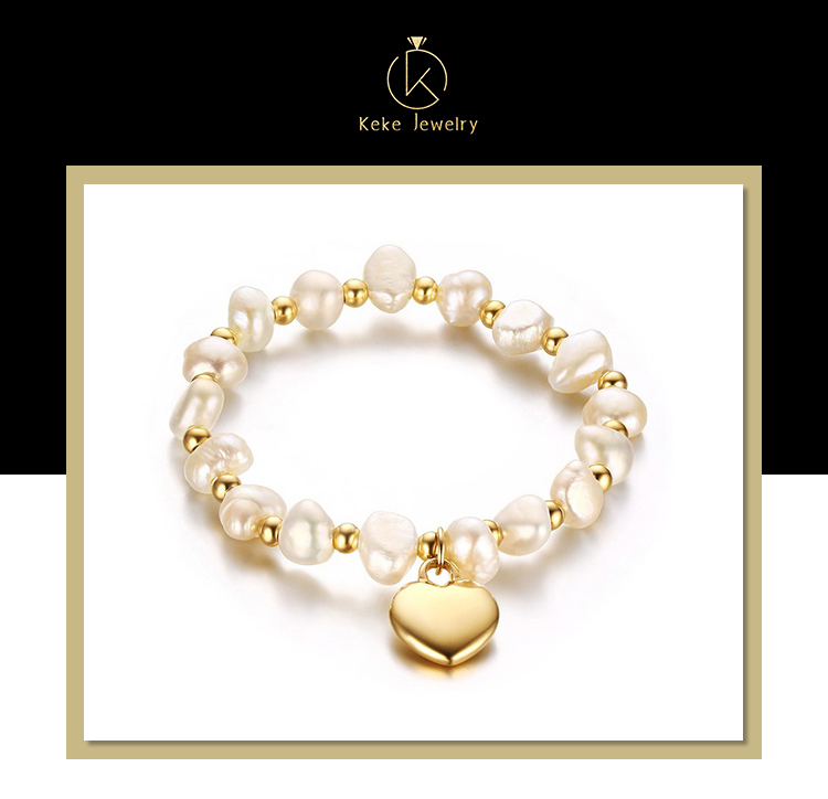 product-KeKe-Spot wholesale European and American style 165CM stainless steel heart-shaped pearl gol