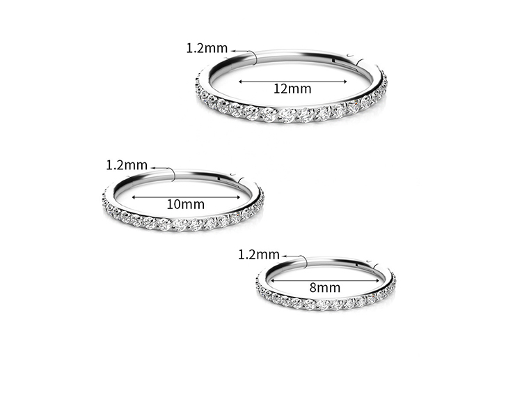 product-KeKe-European and American fashion round body piercing jewelry 316L inlaid zircon earrings n