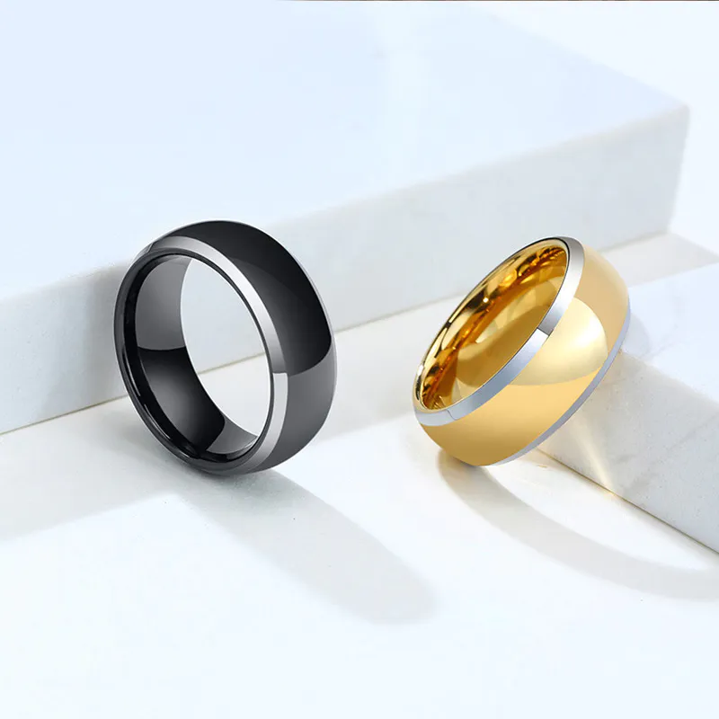 High Polished Ip Gold Plating Tungsten Carbide Ring TCR-008