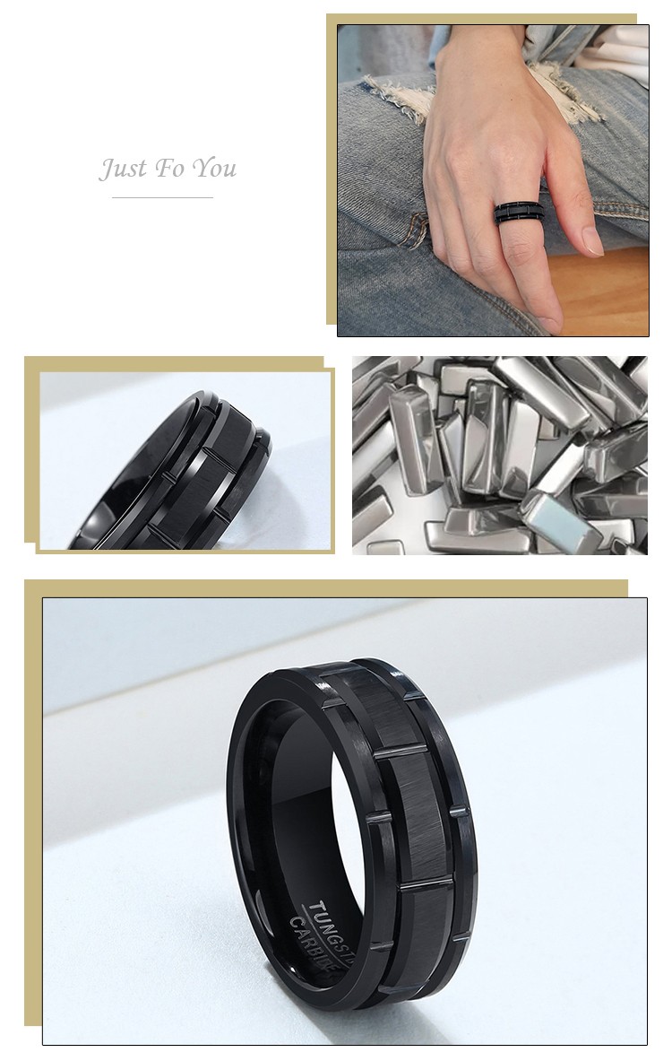 product-KeKe-Beautiful Tire Element Design Tungsten Steel Black Mens Ring TCR-094-img