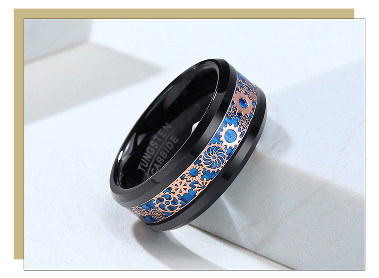 product-Wholesale Fashion Gear Element Black Tungsten Steel Mens Ring TCR-092-KeKe-img