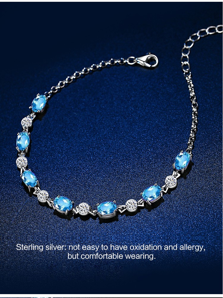 product-Ocean’s heart Topaz sterling silver women bracelet simple bosom friend bracelet-KeKe-img