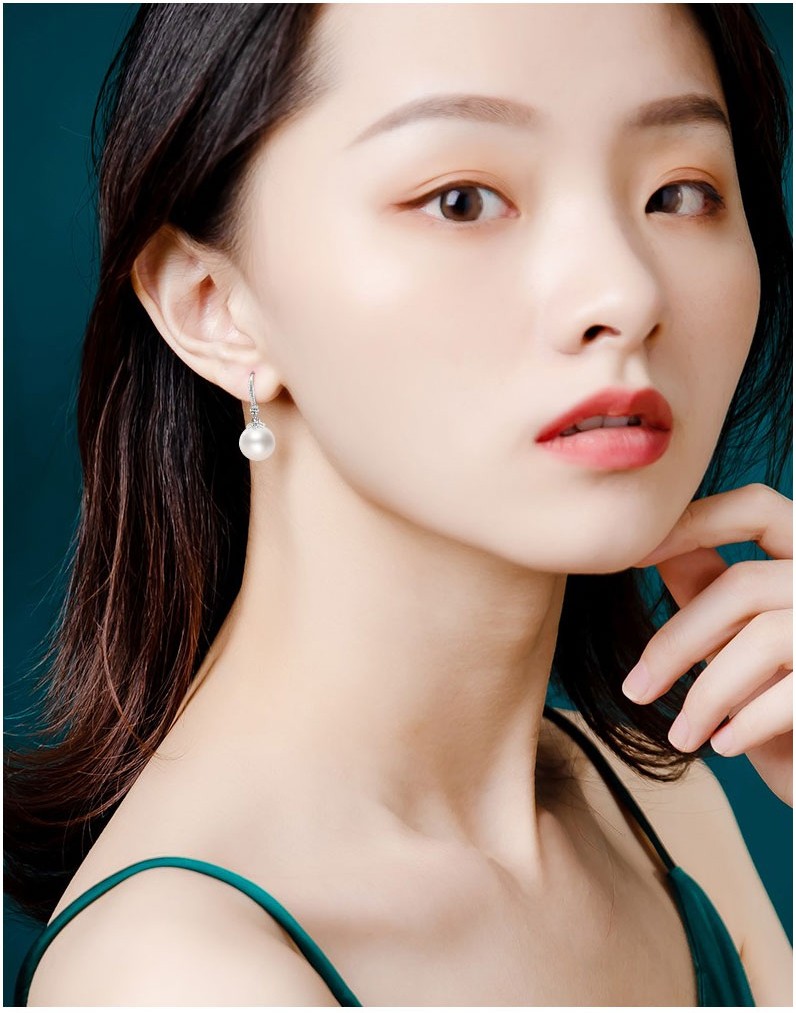 product-Crystal-Pearl sterling silver S925 women earrings Fashion Korean style stud Mother’s gift-Ke