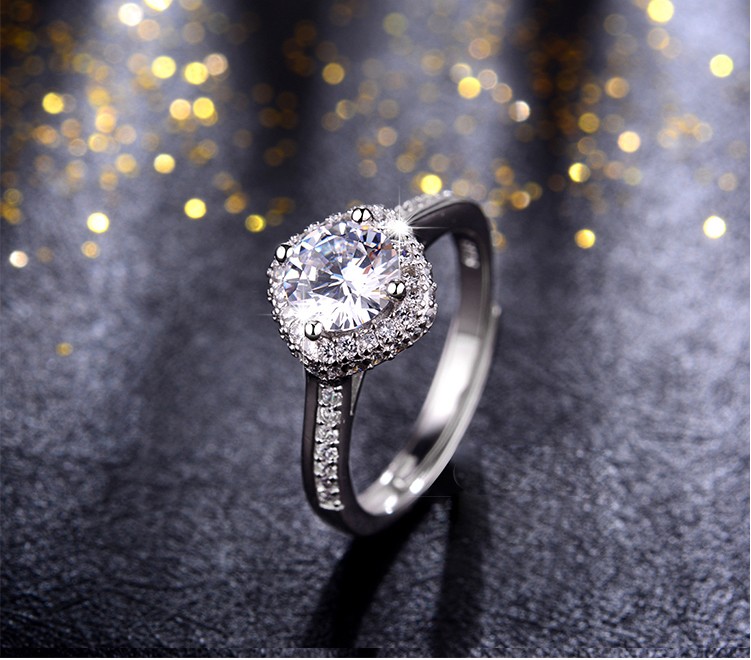 product-Dazzling synthetic zirconia sterling silver S925 women adjustable ring-KeKe-img