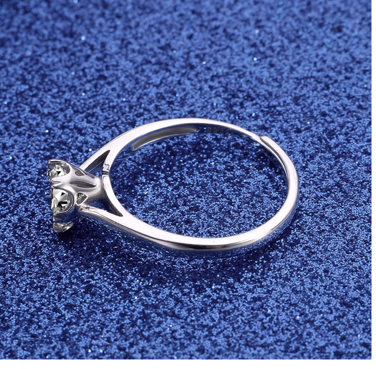 product-MR391 Korean style simple Moissanite adjustable sterling silver S925 engagement couple ring