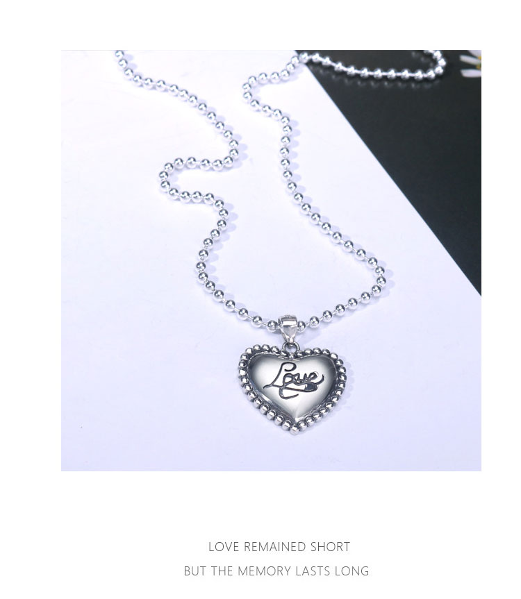 product-TN019 Vintage delicate LOVE heart Sterling silver S925 necklace-KeKe-img