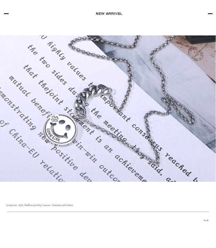 product-TN035 Korean style personality sterling silver S925 smile necklace-KeKe-img