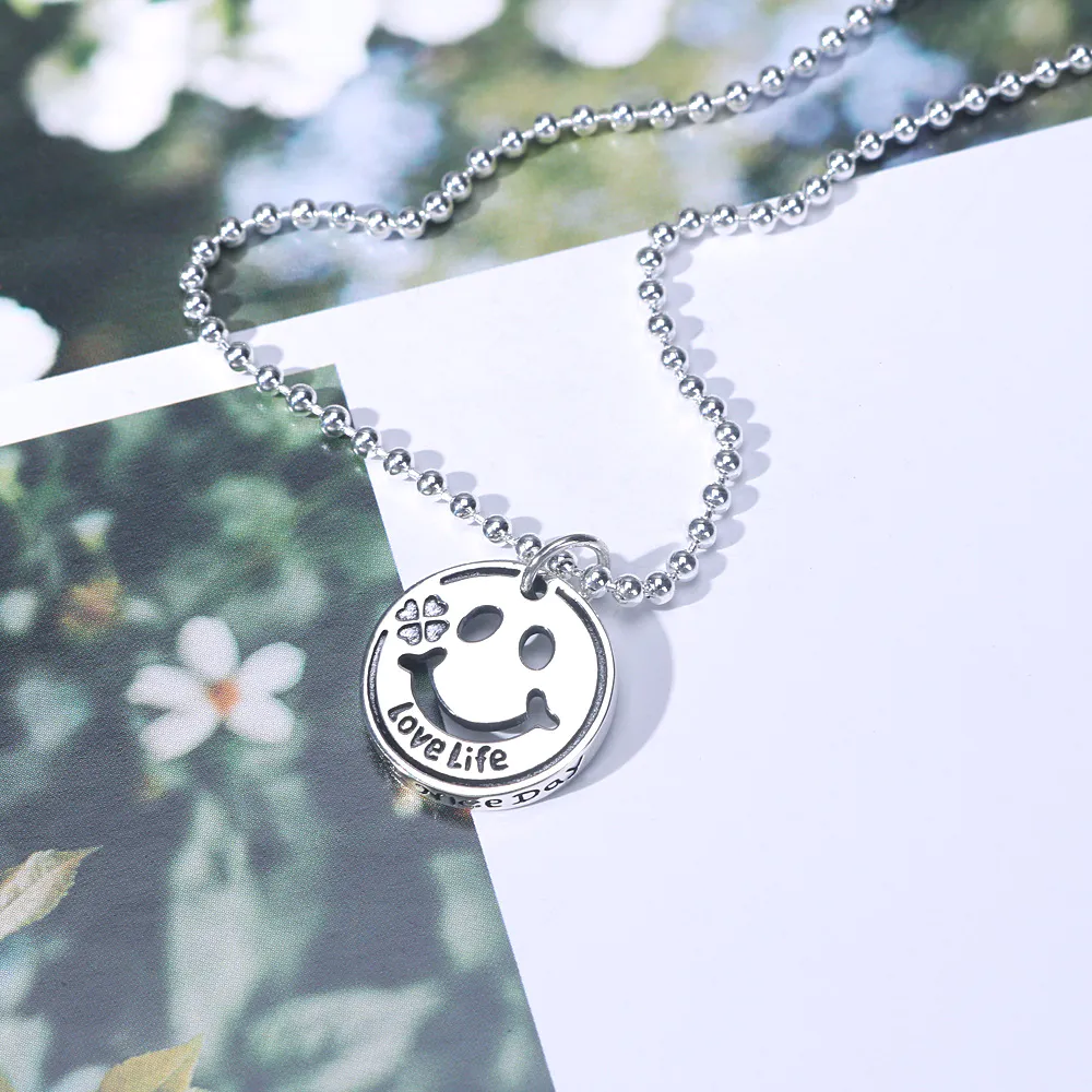 TN040 Personality sterling silver S92 smile women necklace