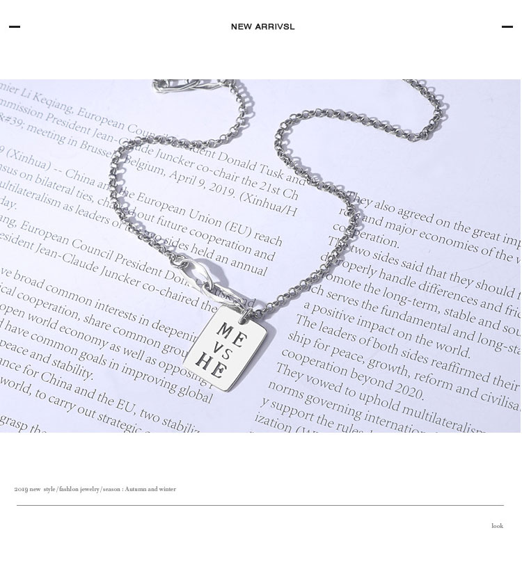 product-KeKe-TN052 Korean style vintagesterling silver S92 letter plaque necklace-img