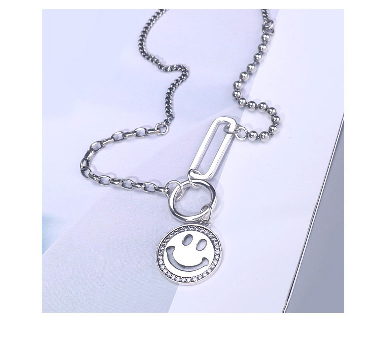 product-KeKe-TN041 Korean style vintage sterling silver S925 smile necklace-img