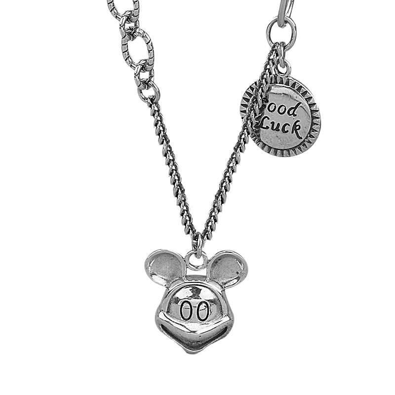 Vintage MK mouse sterling silver S925 necklace TN087